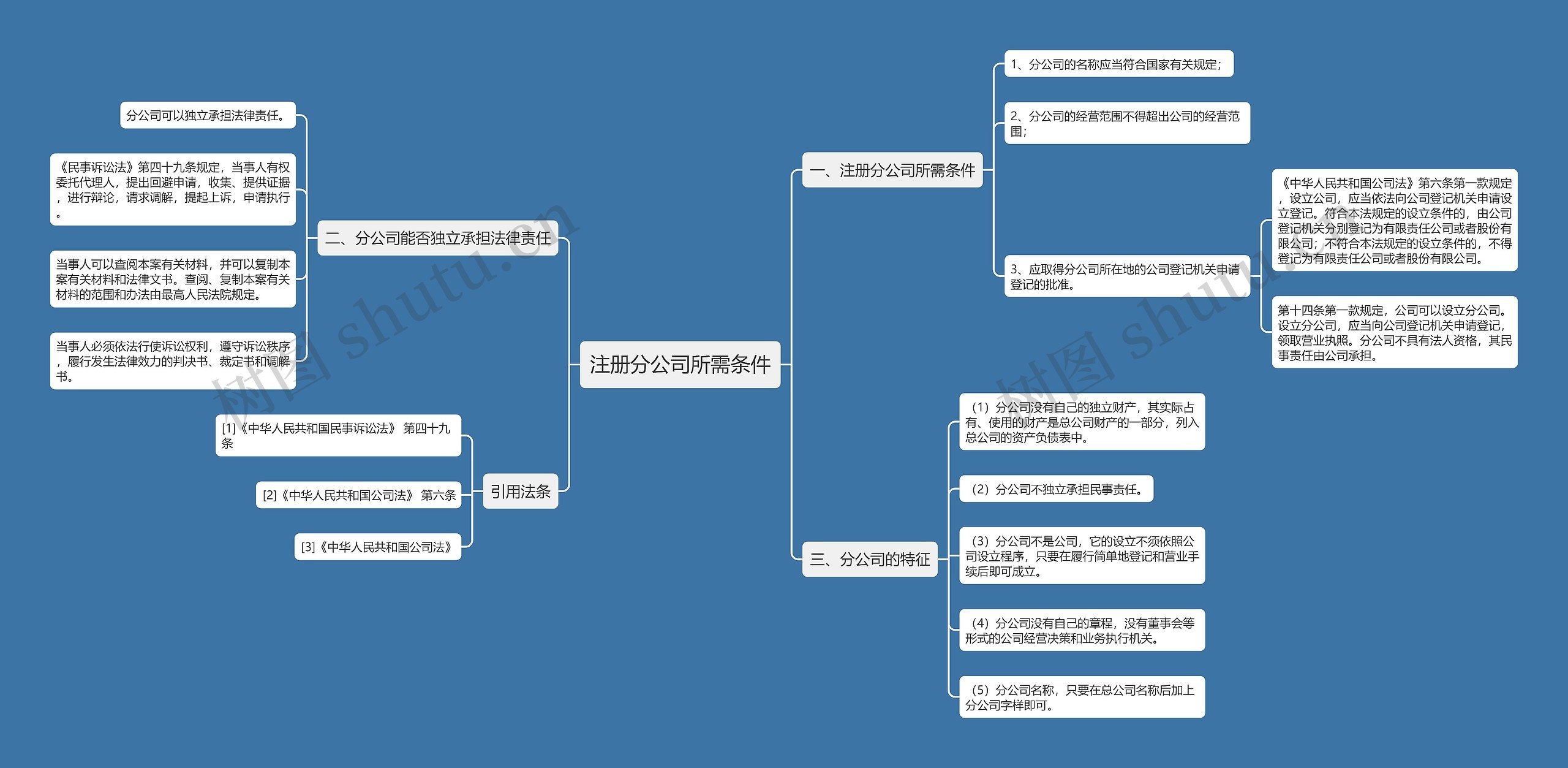 注册分公司所需条件思维导图