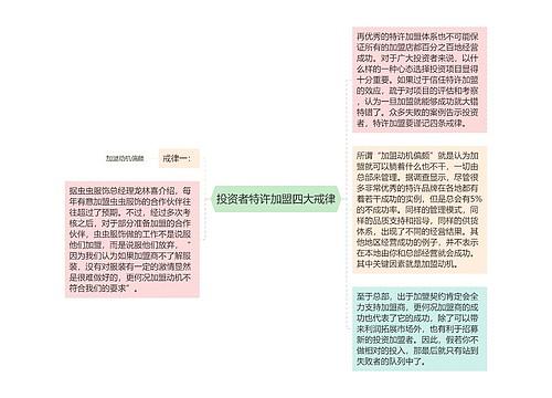 投资者特许加盟四大戒律