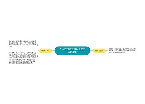 个人独资企业可以设立分支机构吗