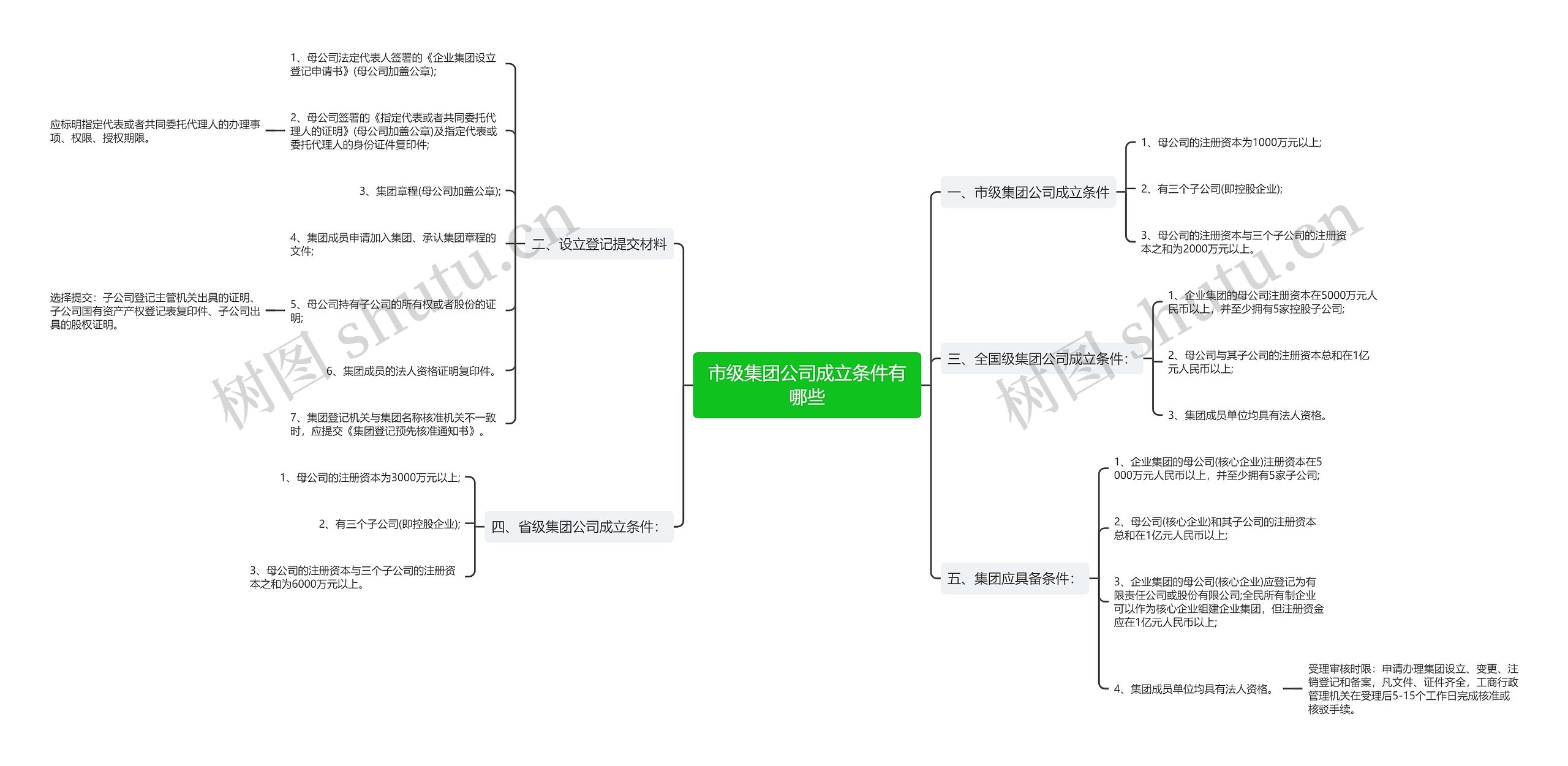 市级集团公司成立条件有哪些思维导图