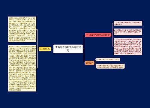 主合同无效补充合同有效吗