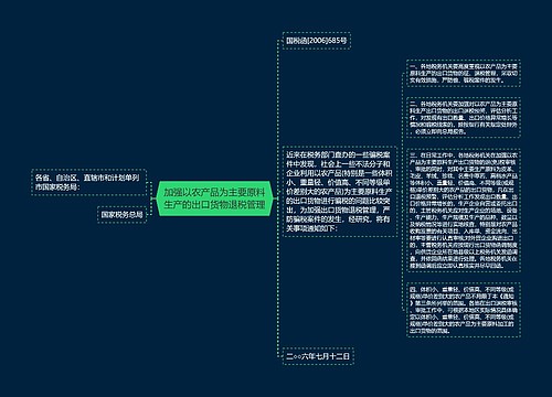 加强以农产品为主要原料生产的出口货物退税管理