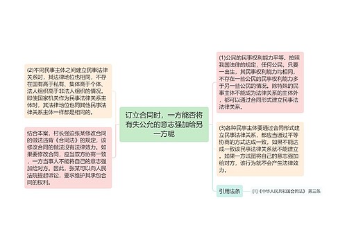 订立合同时，一方能否将有失公允的意志强加给另一方呢