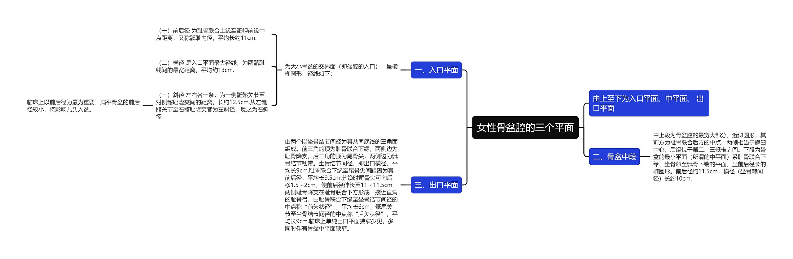 女性骨盆腔的三个平面