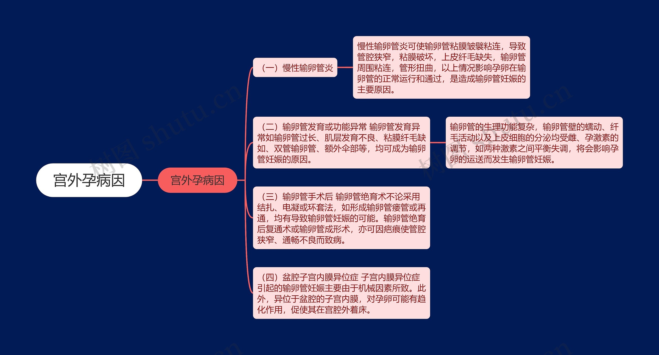 宫外孕病因思维导图