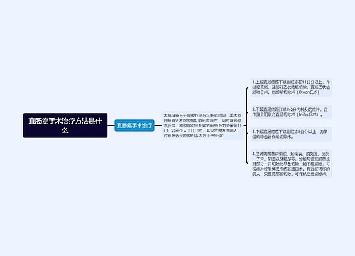 直肠癌手术治疗方法是什么