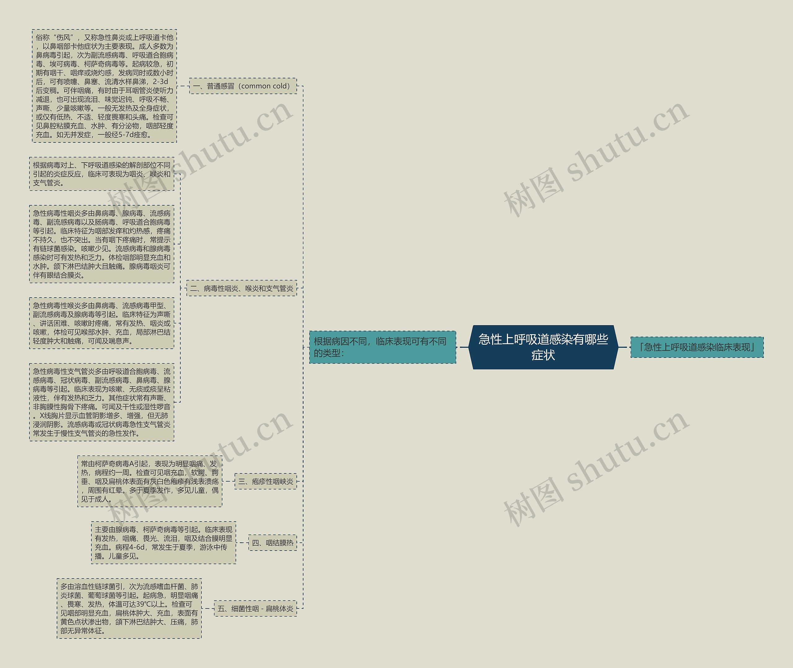 急性上呼吸道感染有哪些症状思维导图