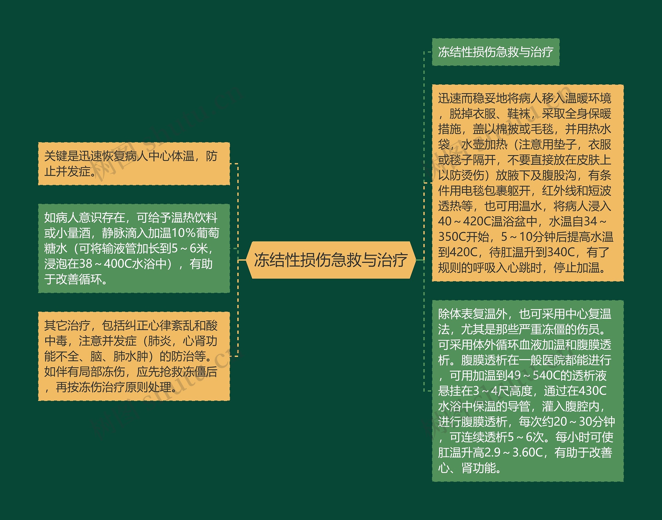 冻结性损伤急救与治疗思维导图