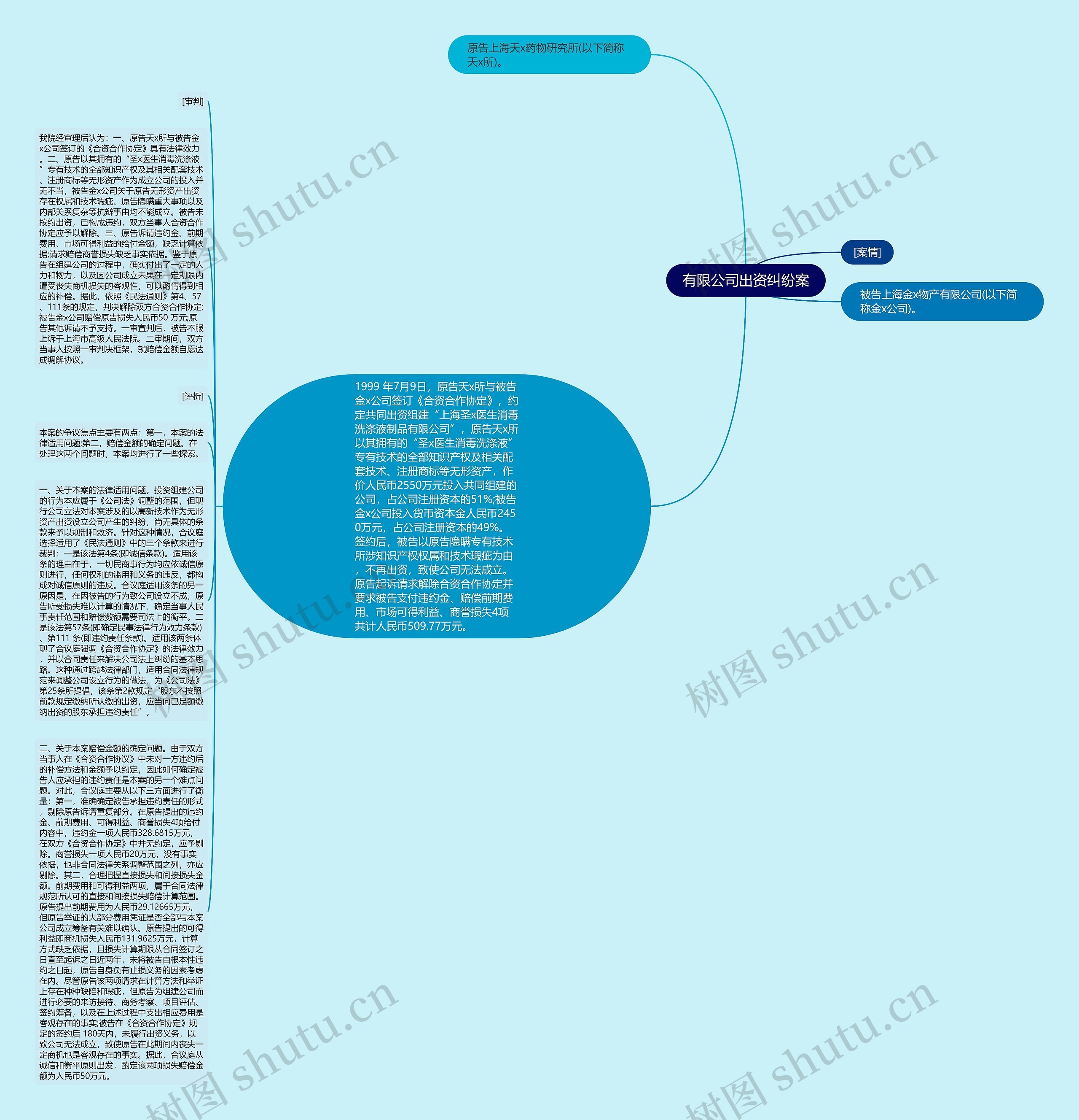 有限公司出资纠纷案思维导图高清图 有限公司出资纠纷案思维导图