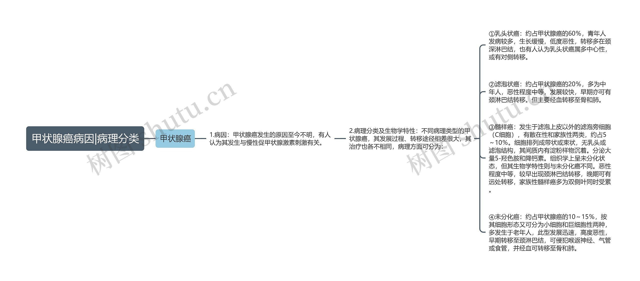 甲状腺癌病因|病理分类思维导图