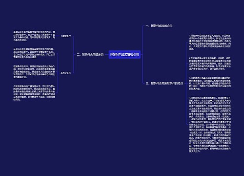 附条件成立的合同