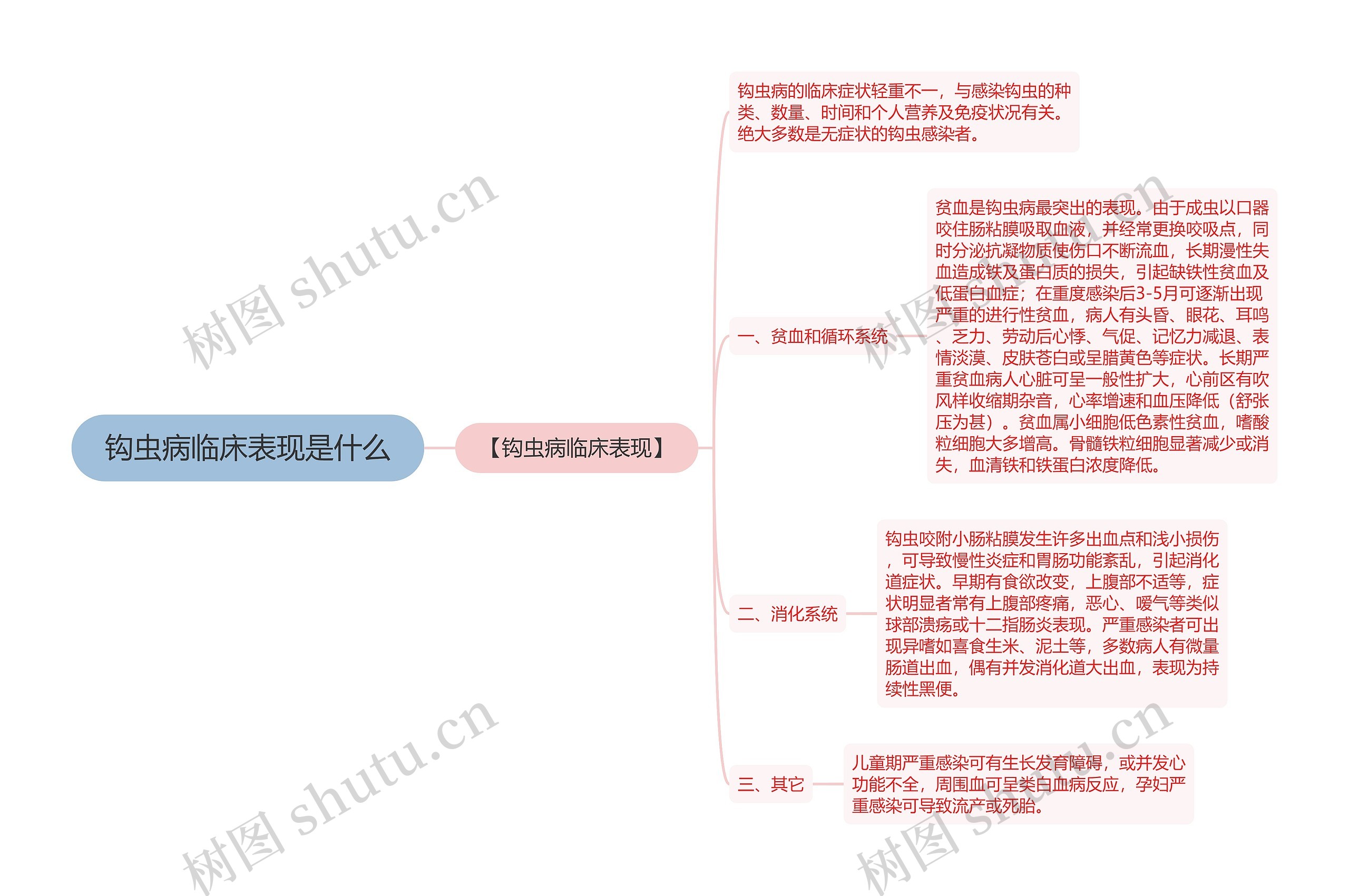 钩虫病临床表现是什么思维导图