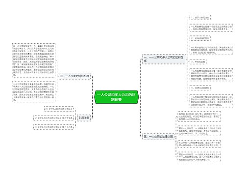 一人公司和多人公司的区别在哪