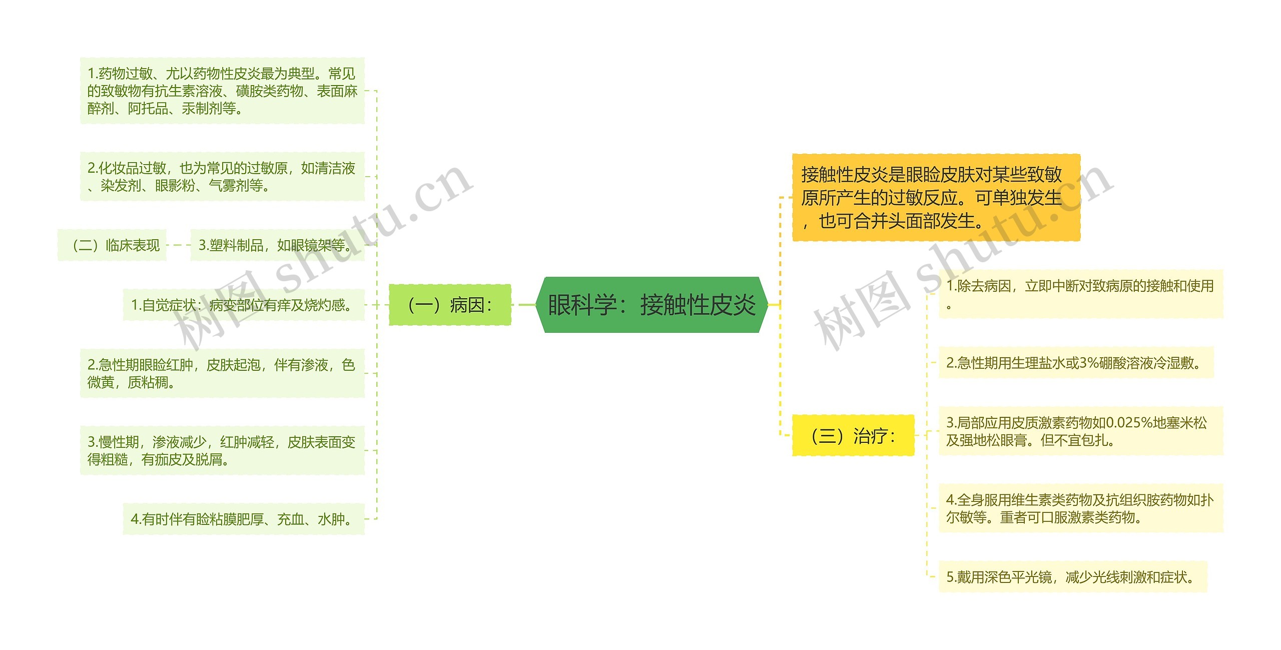 眼科学：接触性皮炎思维导图