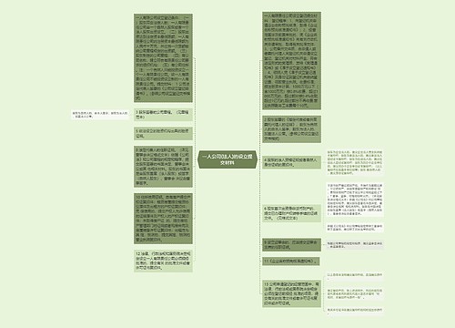 一人公司(法人)的设立提交材料