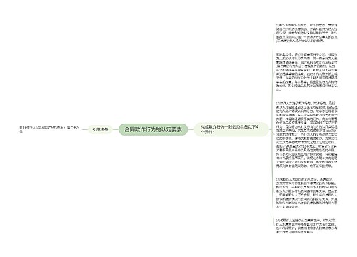 合同欺诈行为的认定要素