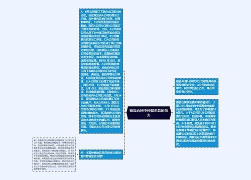 物流合同中仲裁条款的效力