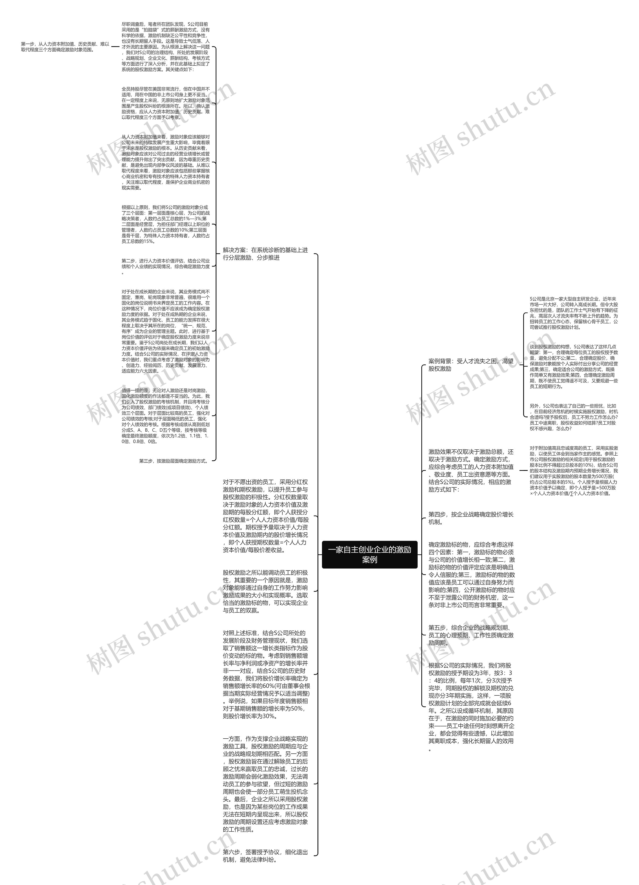 一家自主创业企业的激励案例思维导图