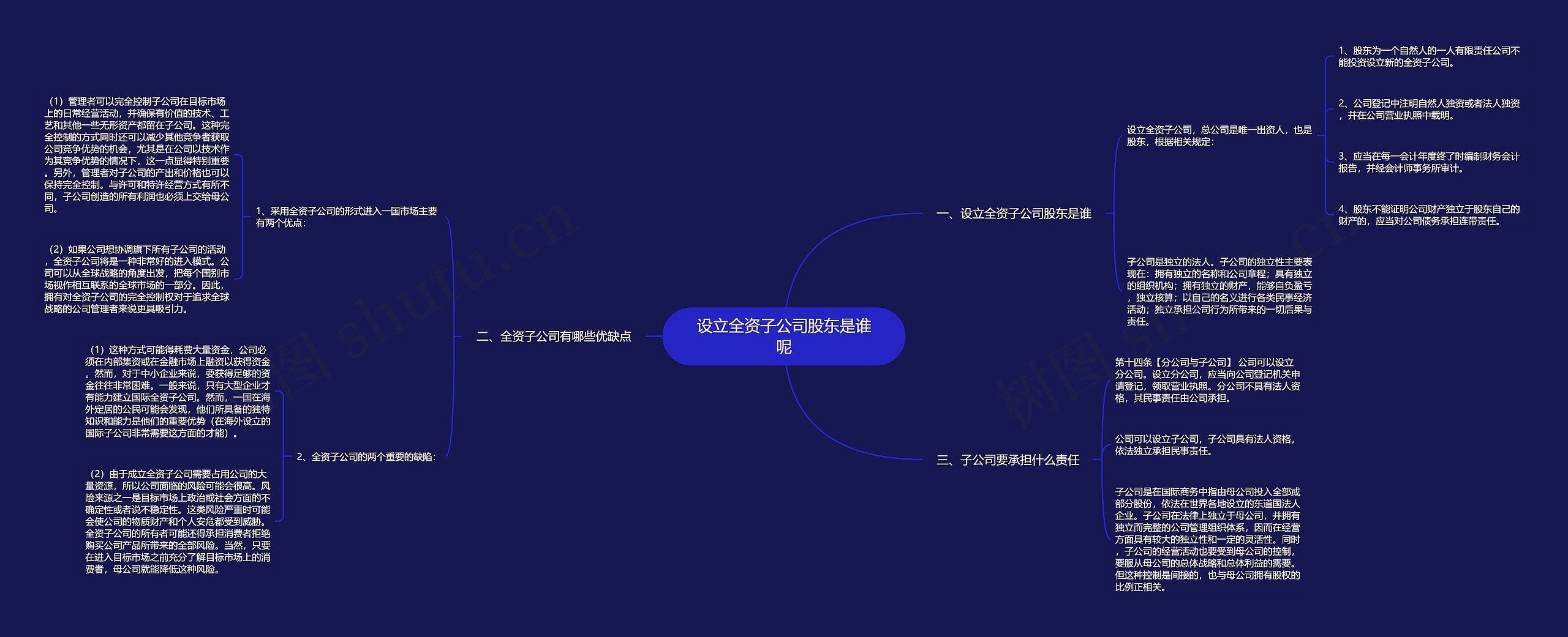 设立全资子公司股东是谁呢思维导图