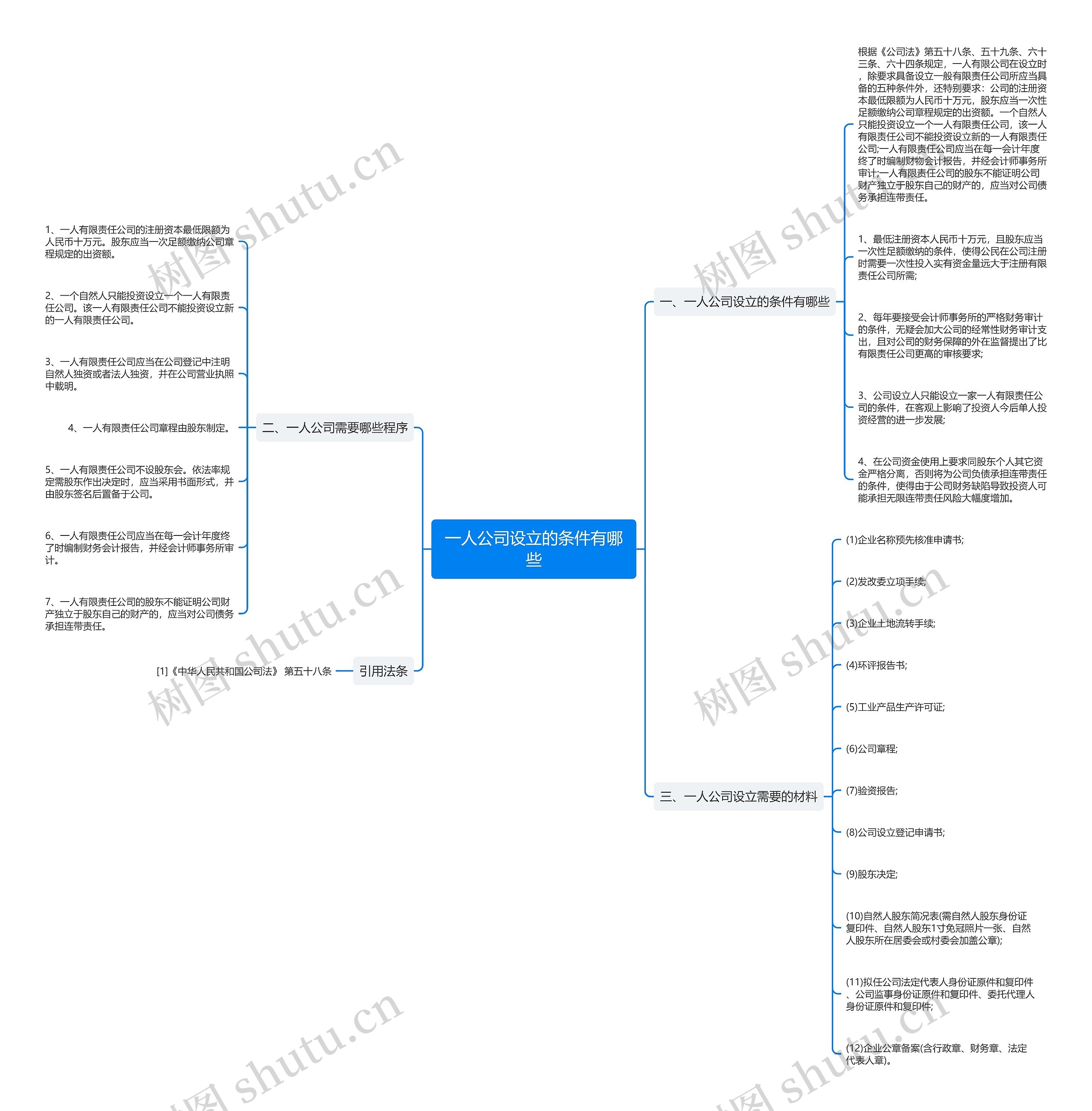 一人公司设立的条件有哪些思维导图