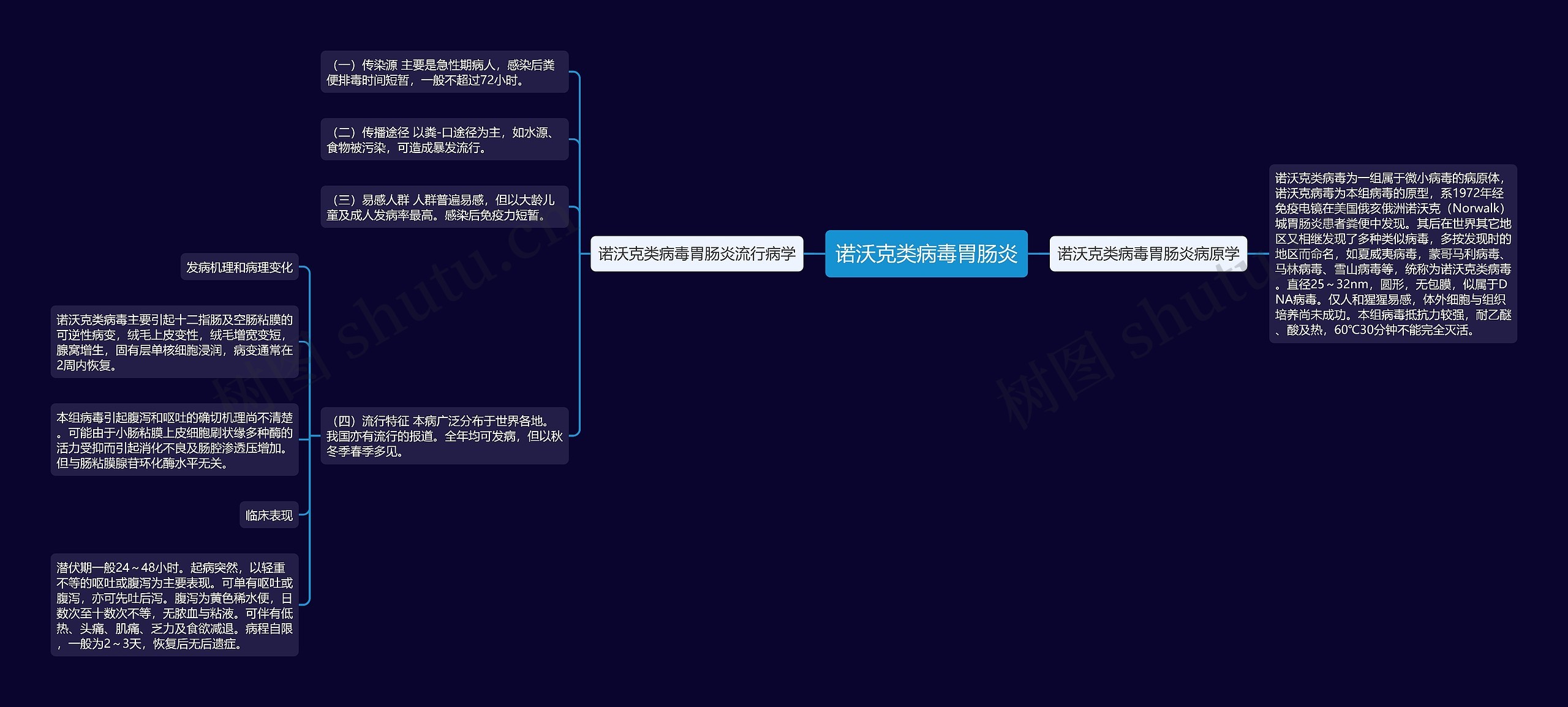 诺沃克类病毒胃肠炎思维导图