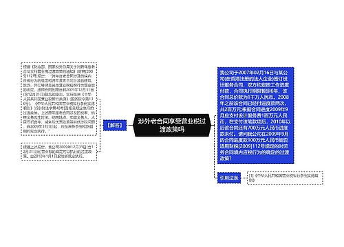 涉外老合同享受营业税过渡政策吗