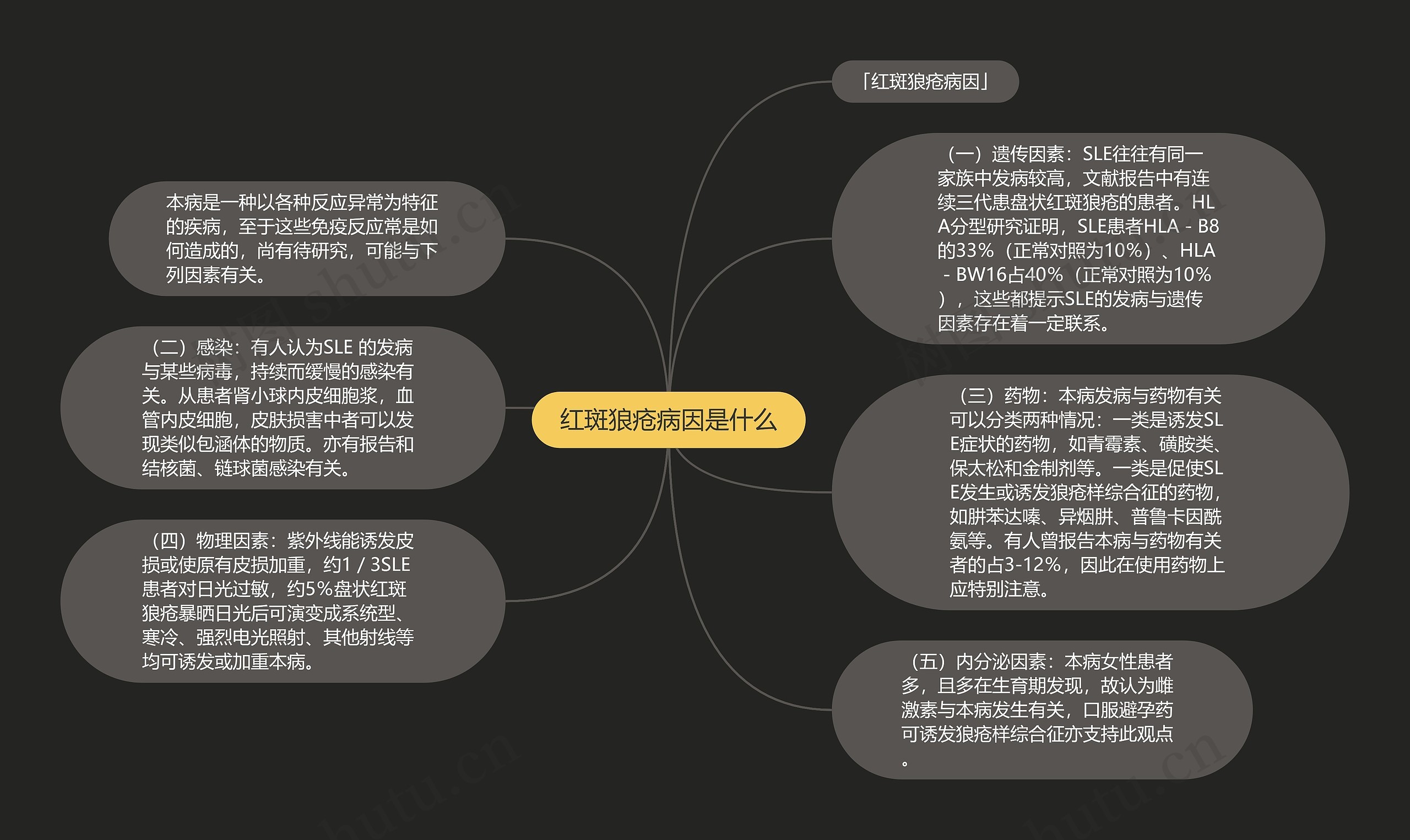 红斑狼疮病因是什么思维导图