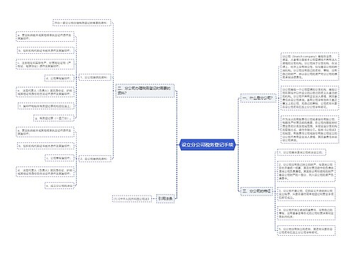 设立分公司税务登记手续