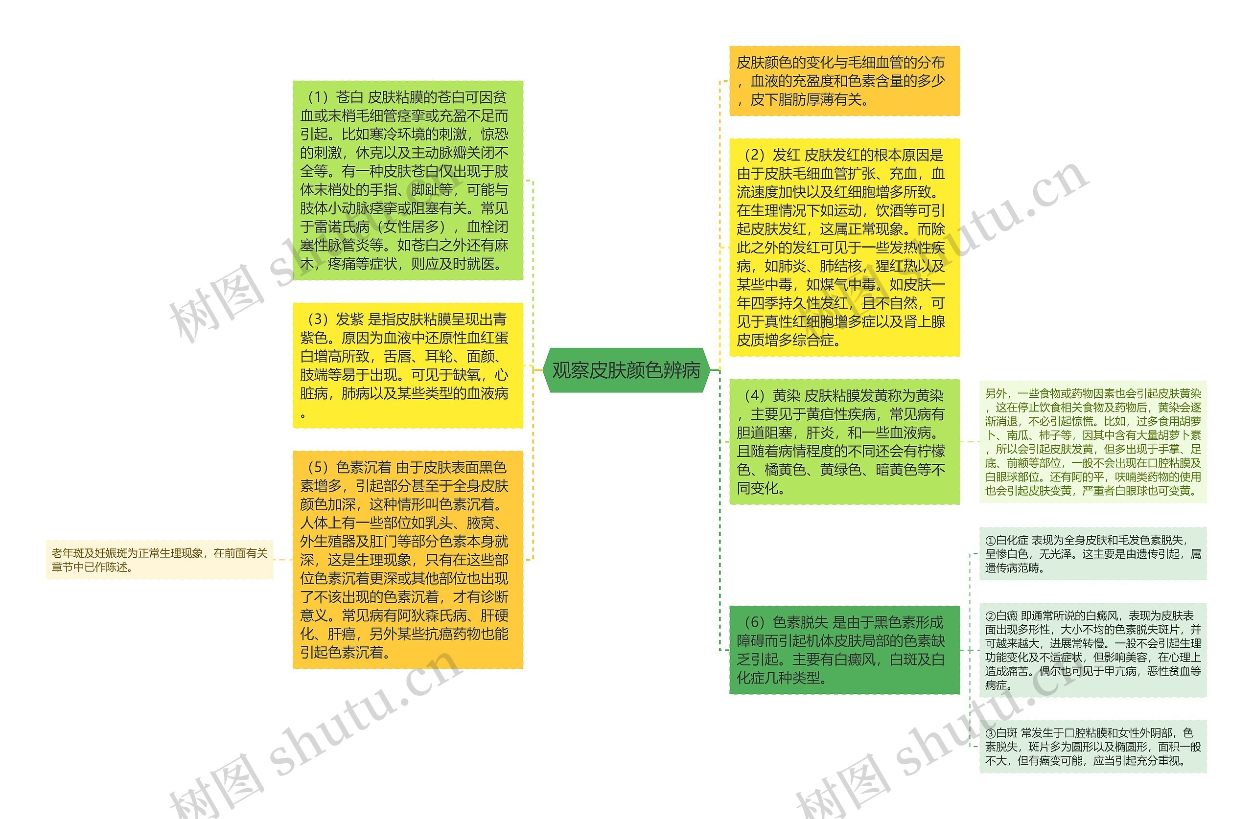 观察皮肤颜色辨病