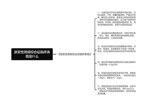 原发性肾病综合征临床表现是什么