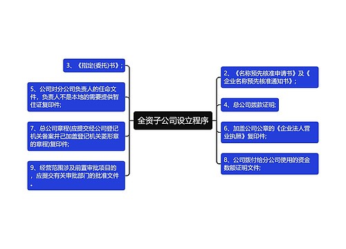 全资子公司设立程序