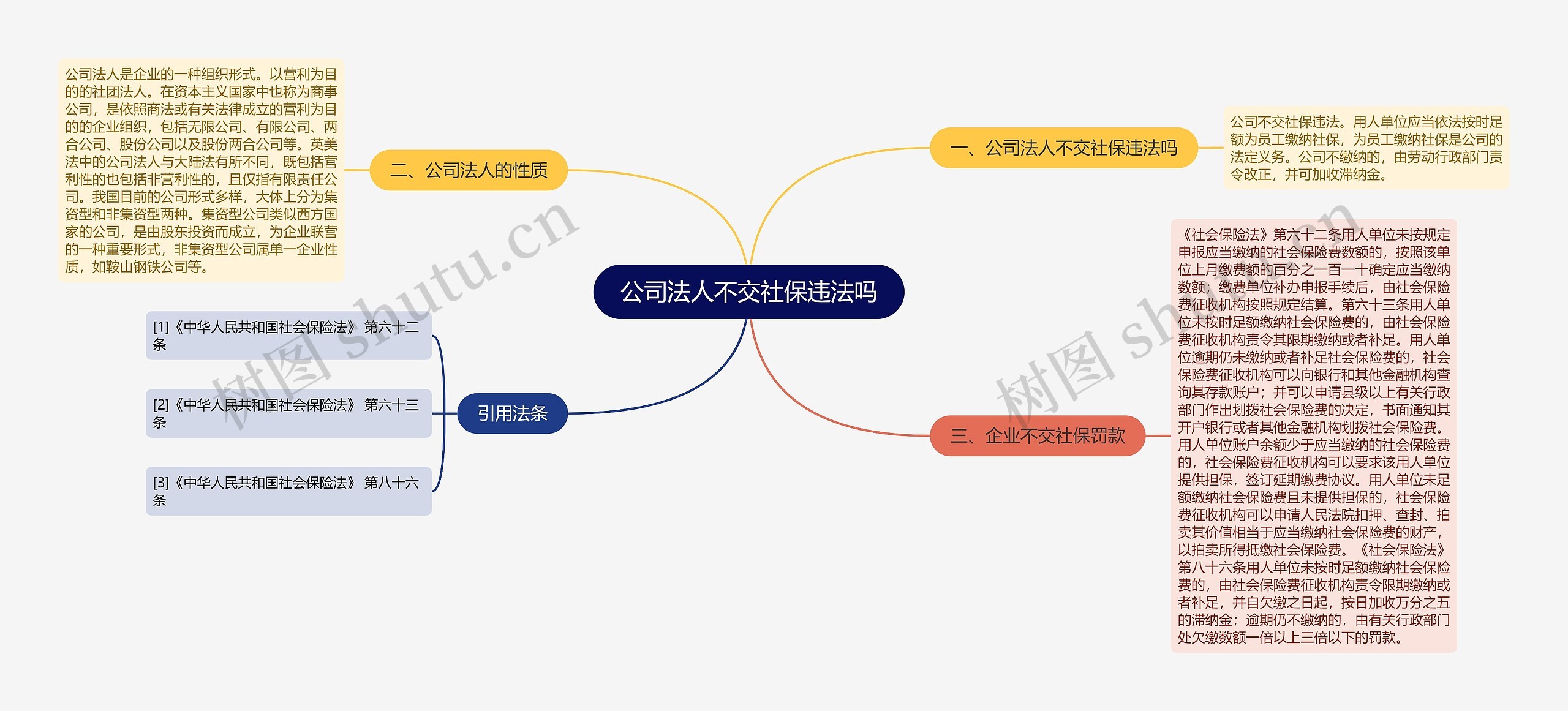 公司法人不交社保违法吗思维导图