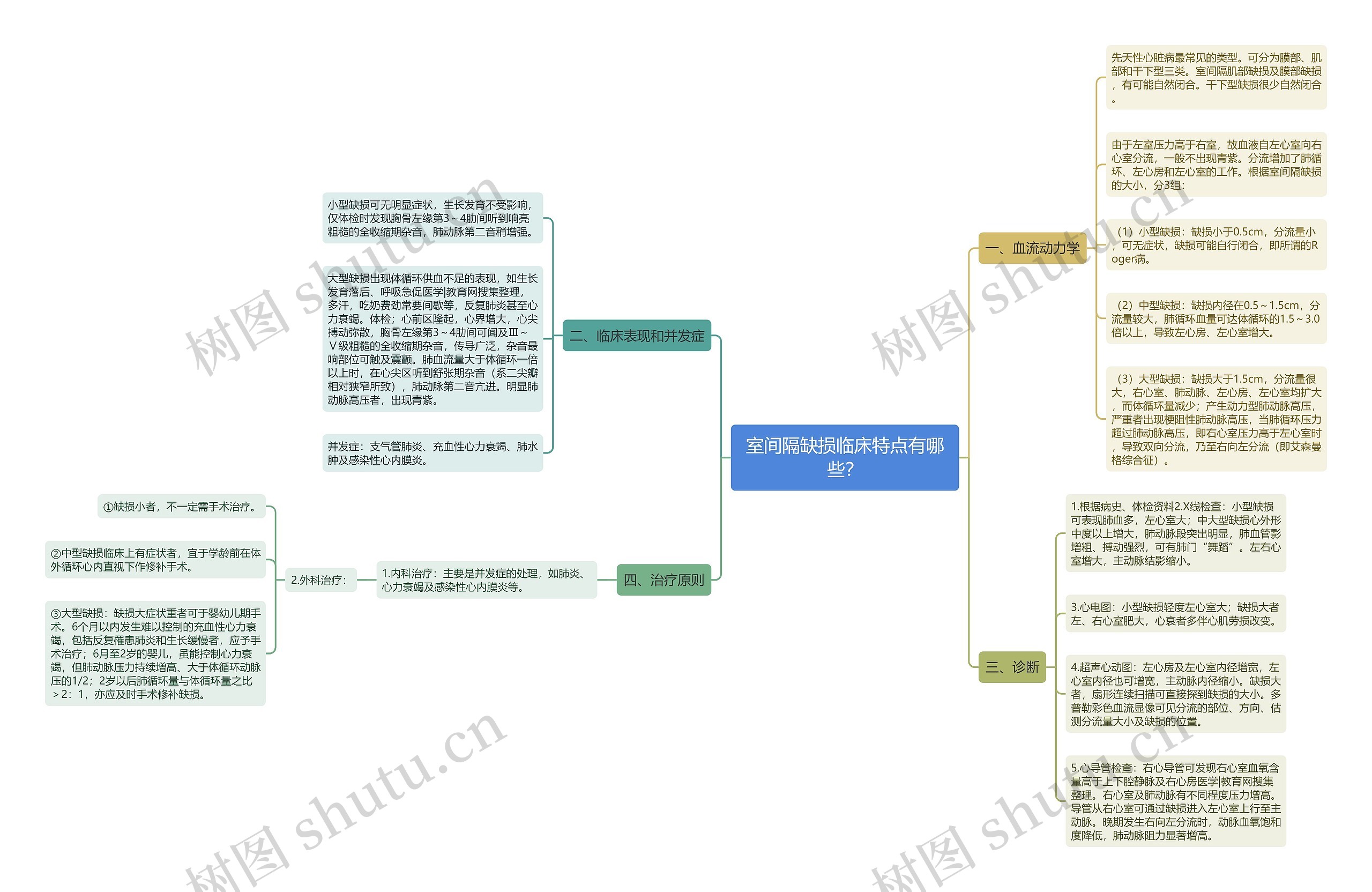 室间隔缺损临床特点有哪些？思维导图