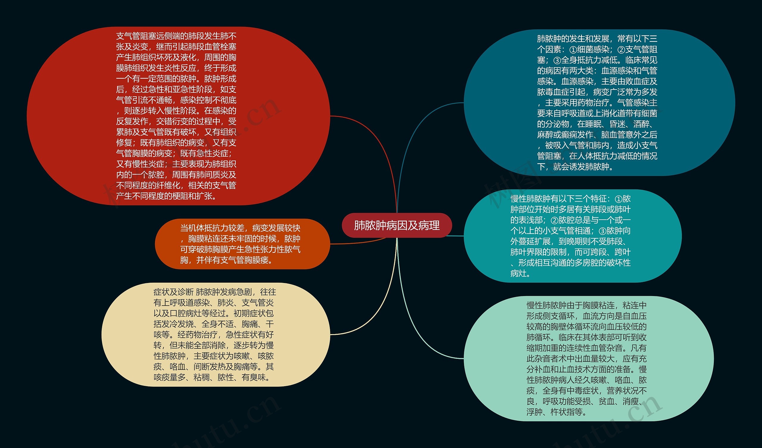 肺脓肿病因及病理思维导图