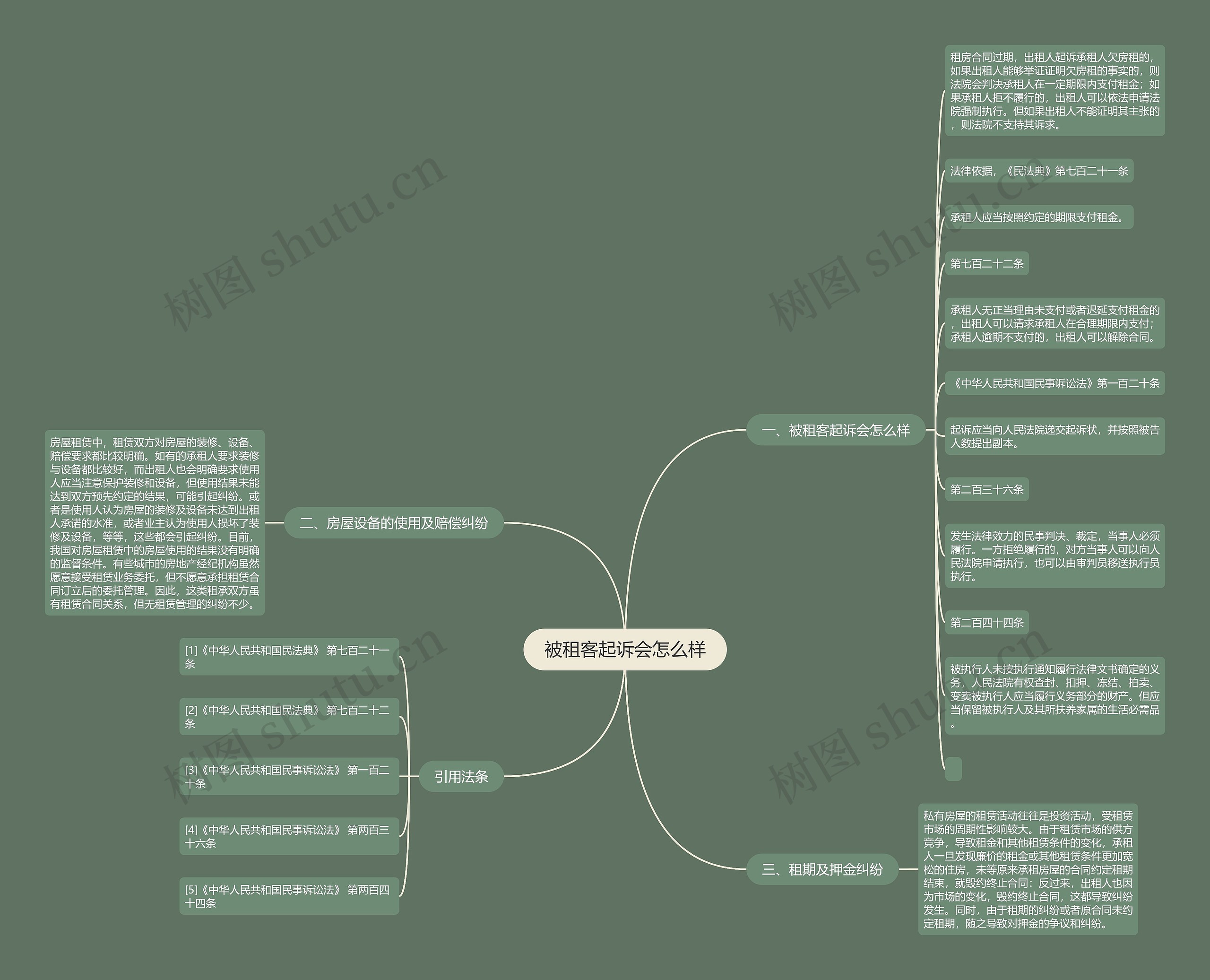 被租客起诉会怎么样思维导图