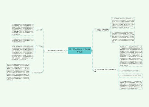 子公司变更为分公司的基本流程