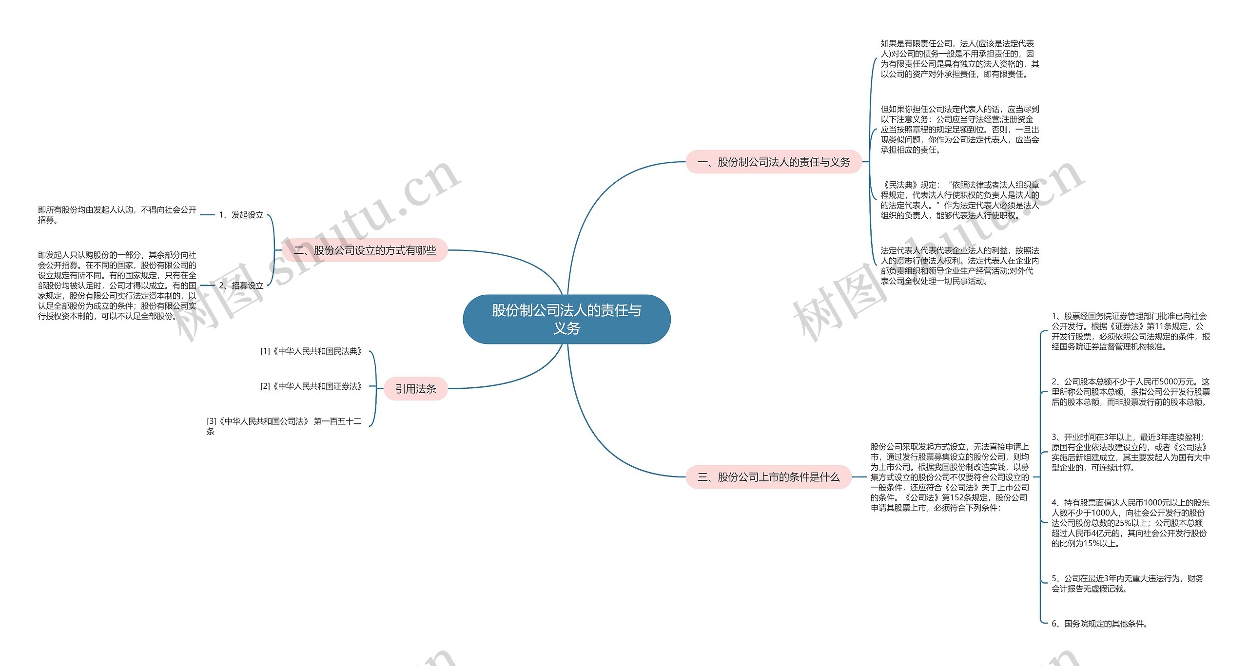 股份制公司法人的责任与义务思维导图