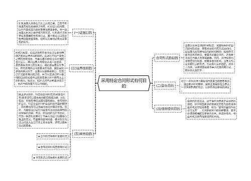 采用特定合同形式有何目的