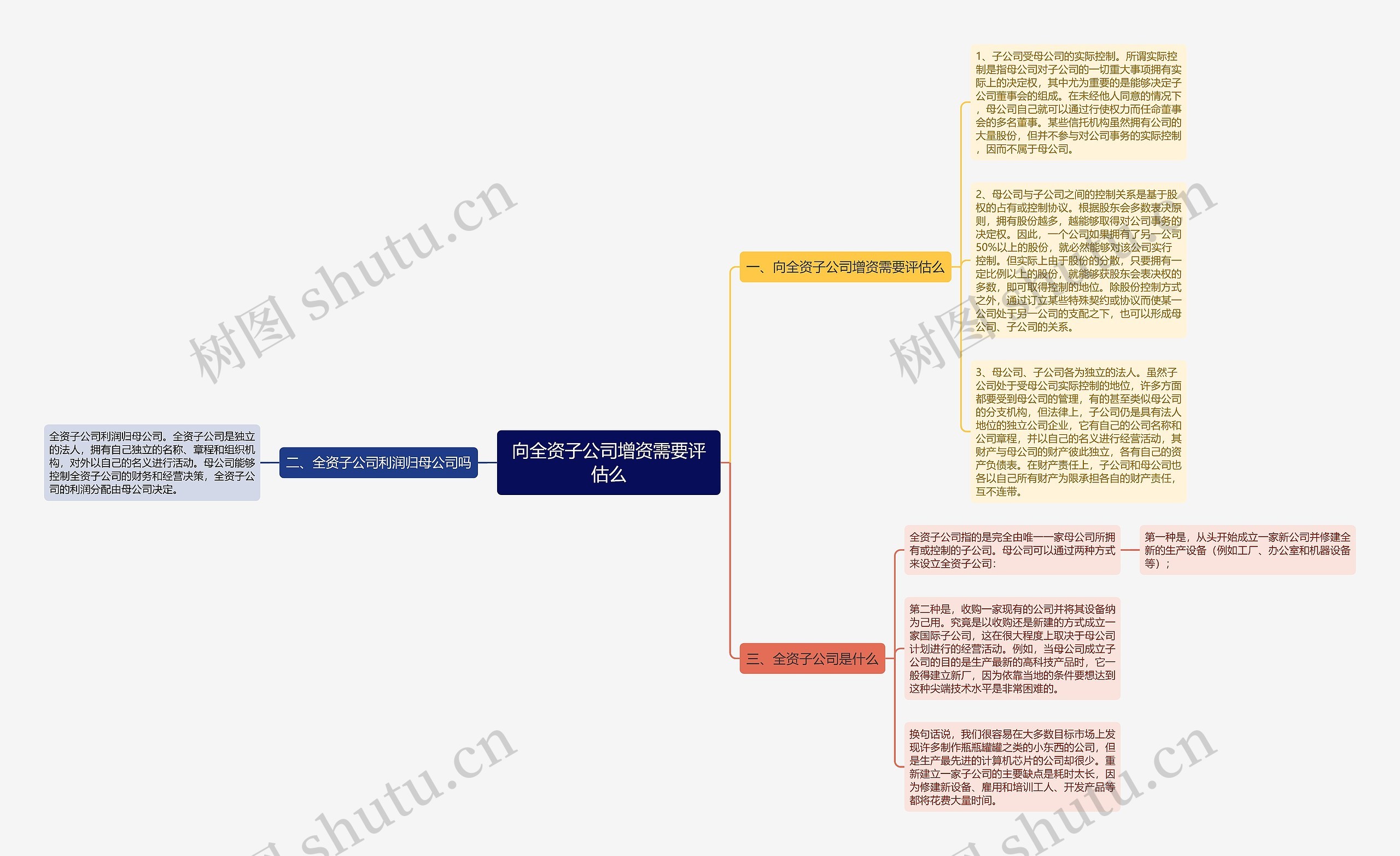 向全资子公司增资需要评估么思维导图