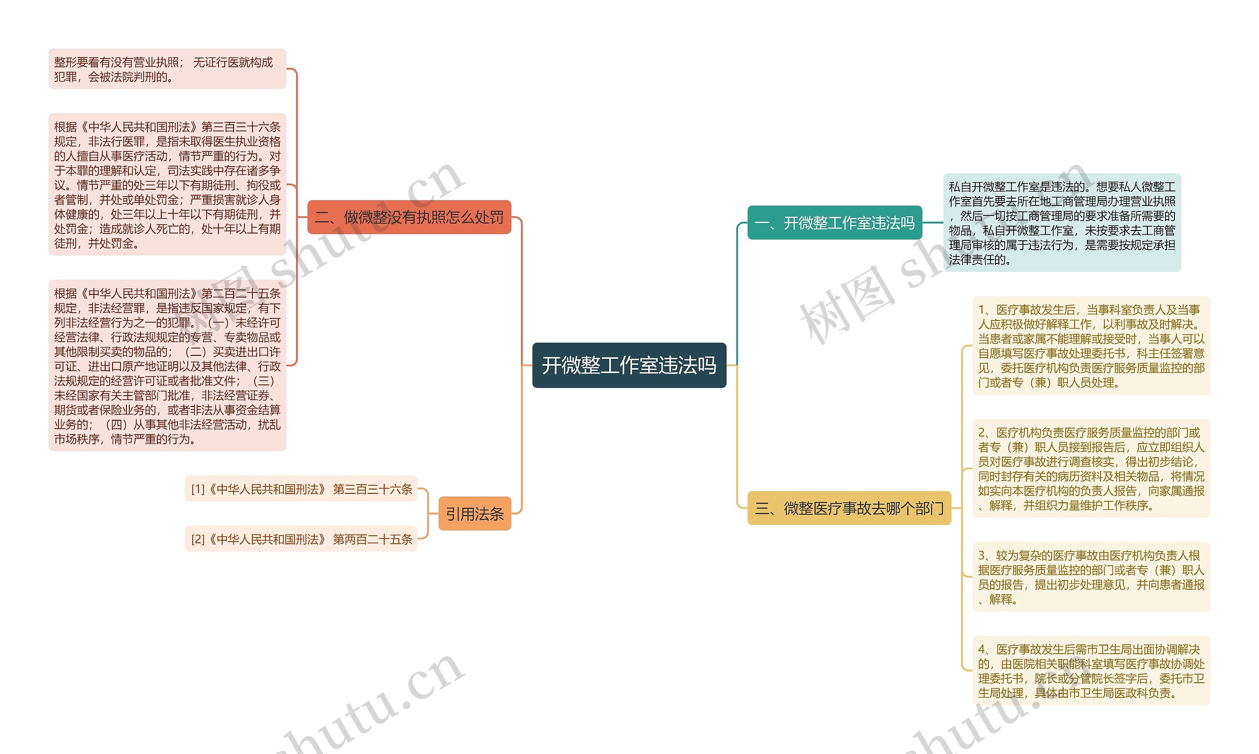 开微整工作室违法吗思维导图