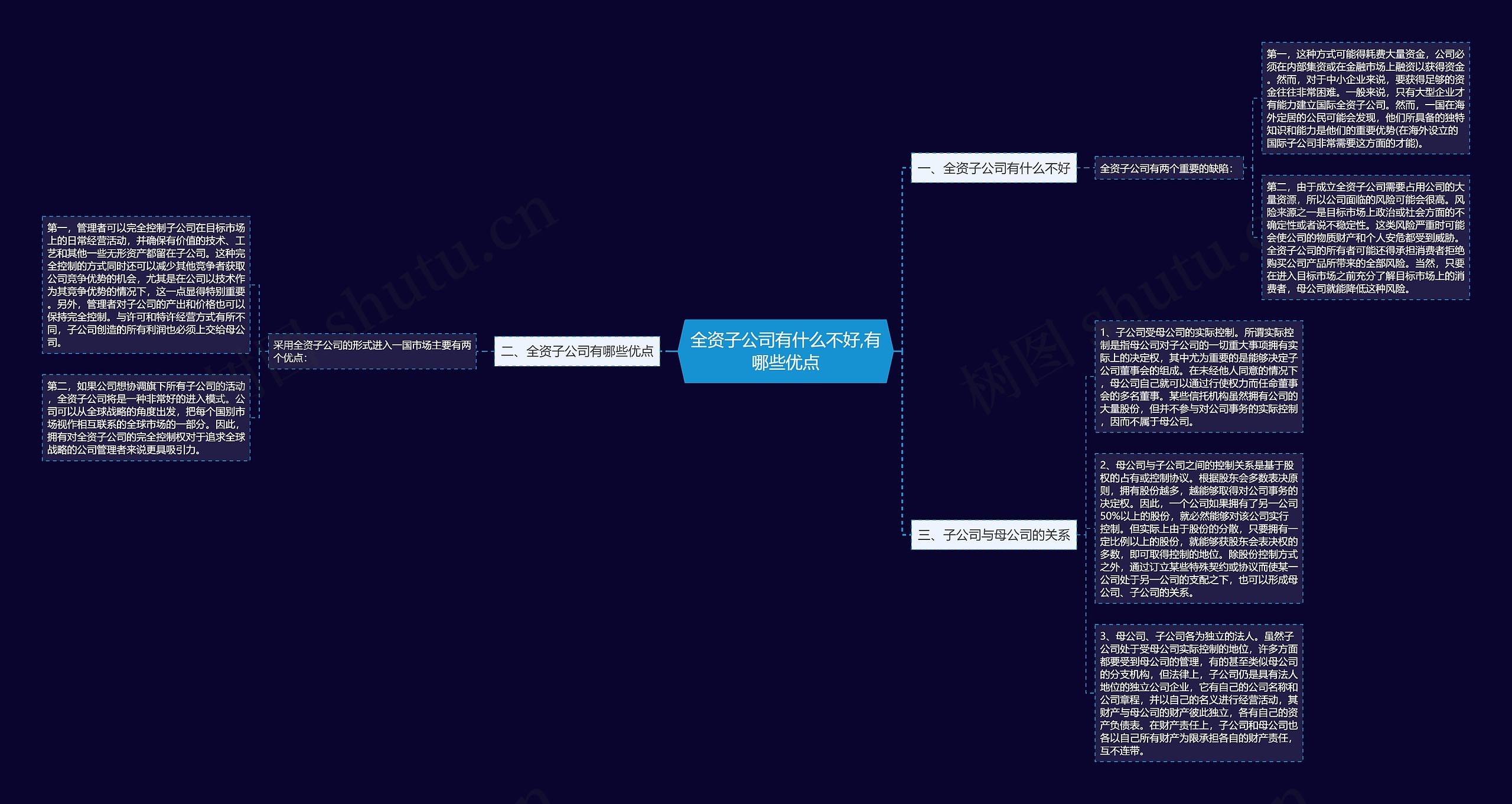 全资子公司有什么不好,有哪些优点思维导图