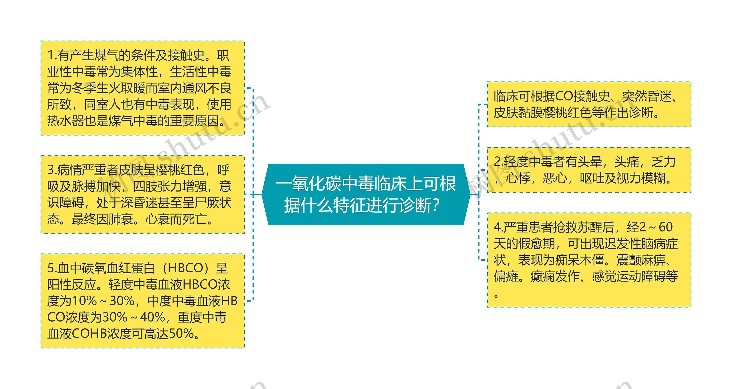一氧化碳中毒临床上可根据什么特征进行诊断？
