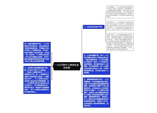 一人公司和个人独资企业的区别