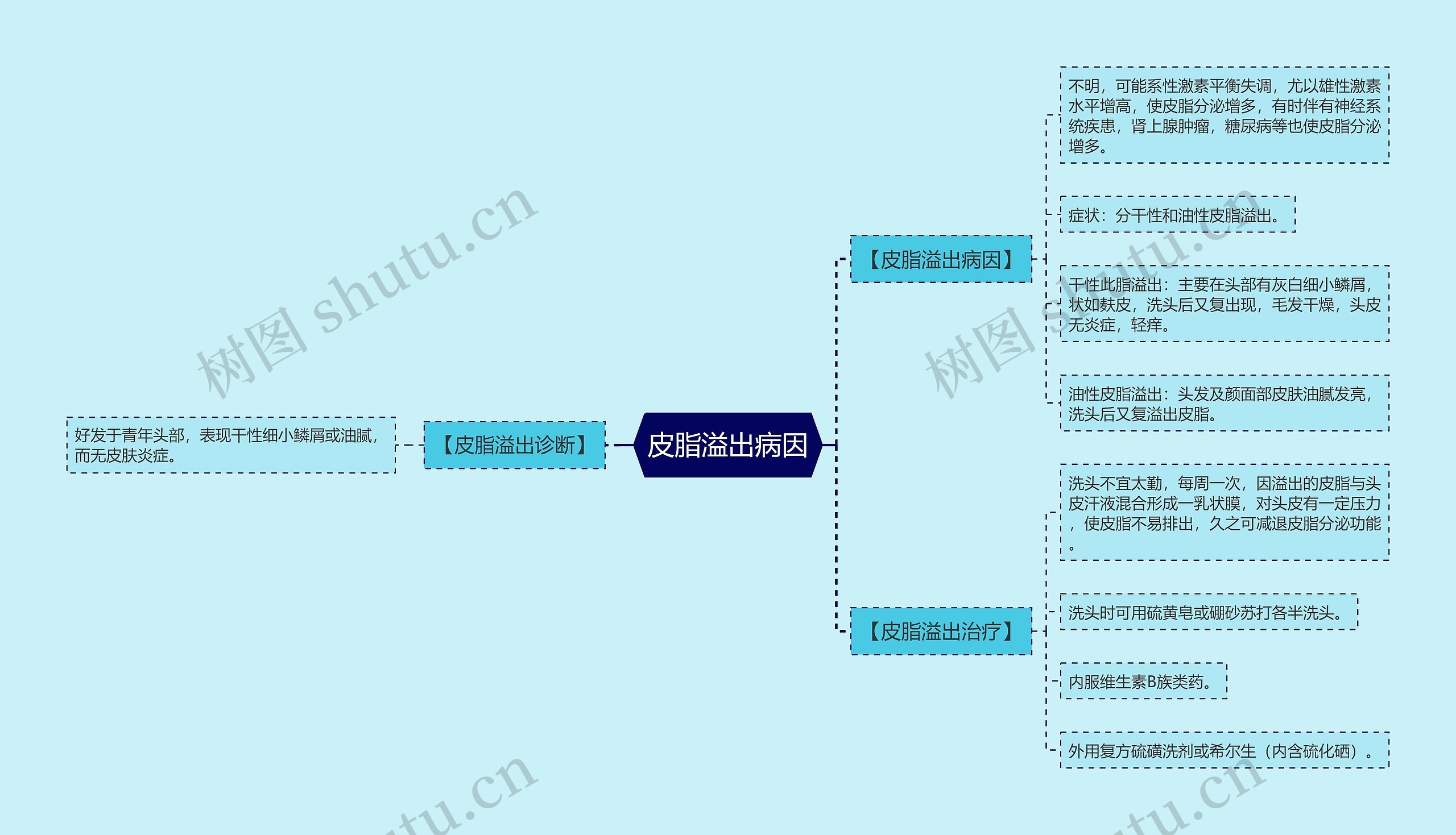 皮脂溢出病因思维导图