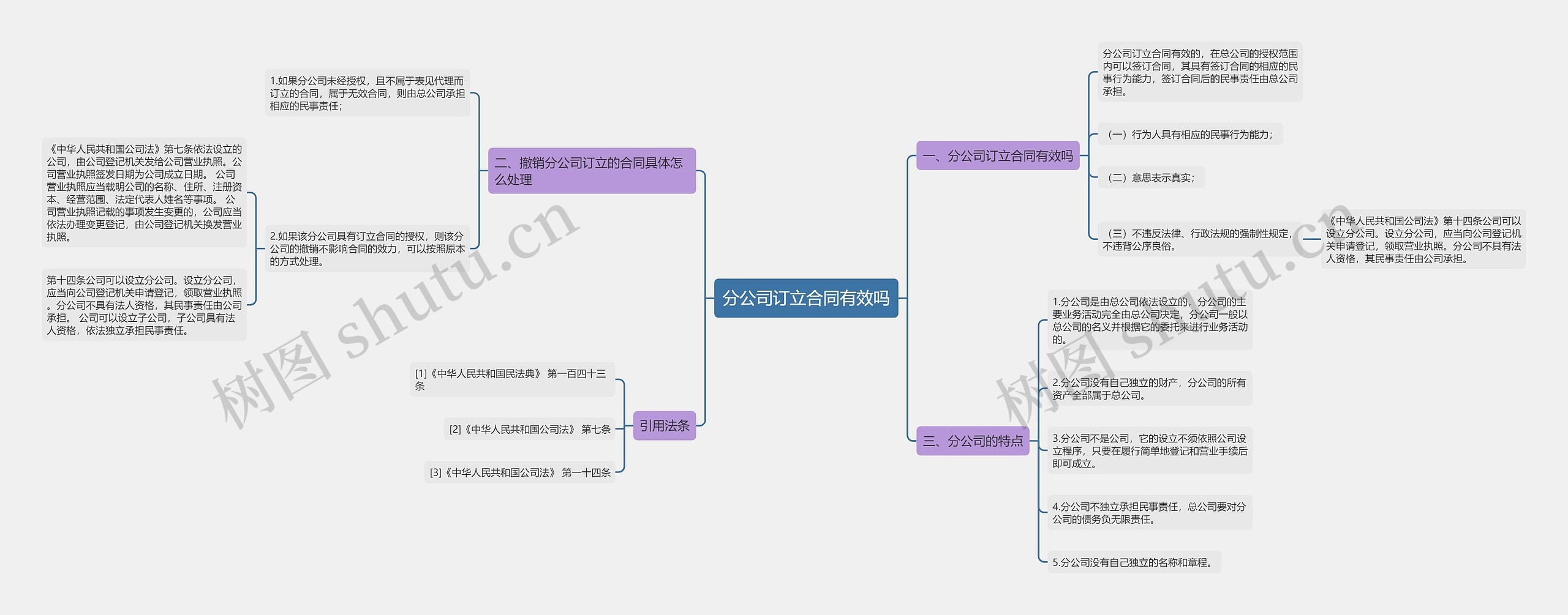 分公司订立合同有效吗思维导图