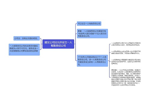 建议公司法允许设立一人有限责任公司