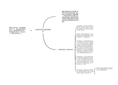 公司现行用工制度及其特点