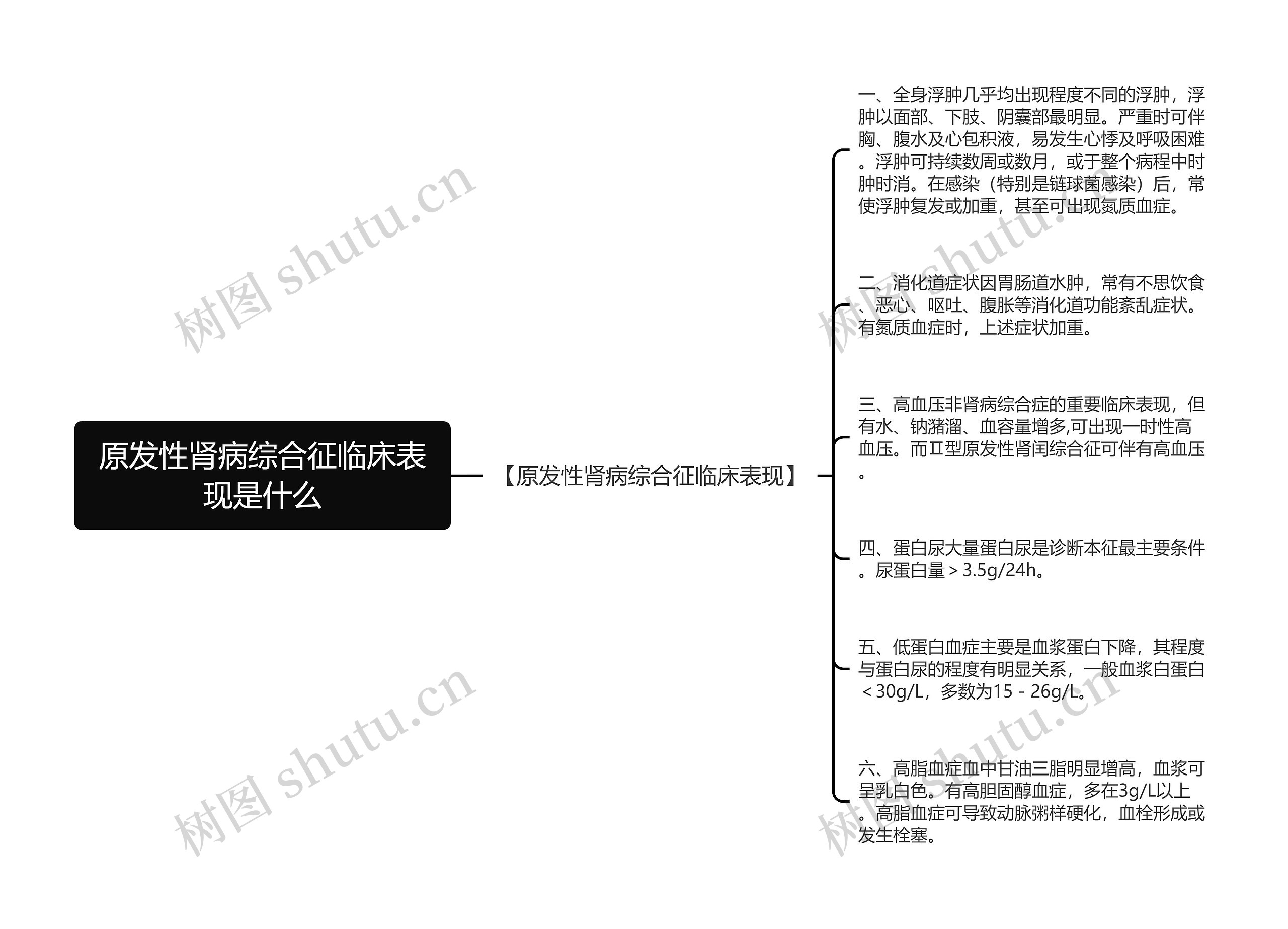 原发性肾病综合征临床表现是什么思维导图