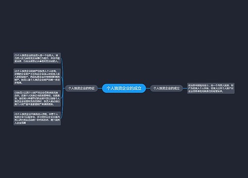 个人独资企业的成立