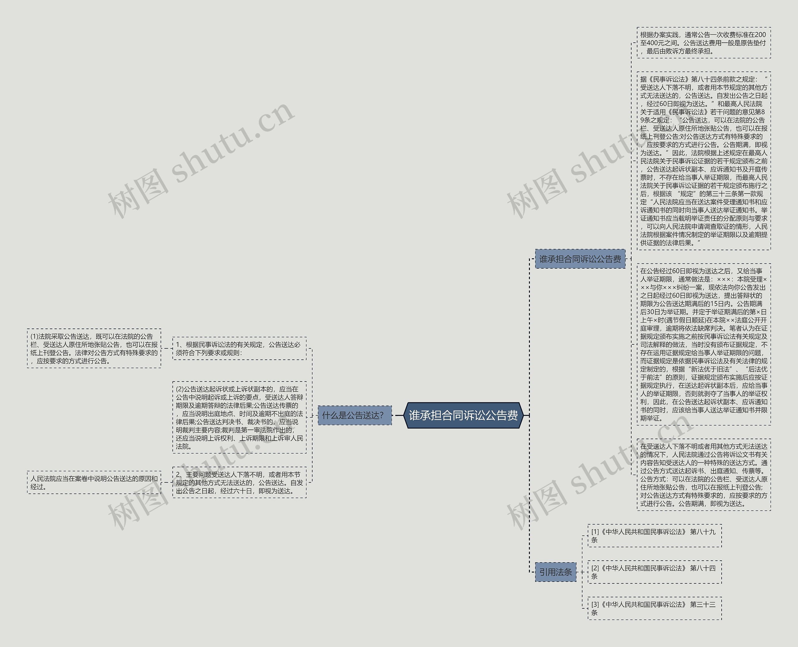 谁承担合同诉讼公告费思维导图